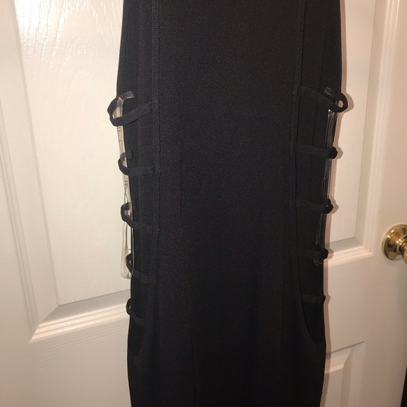 Strappy High Neck Midi Dress w/ Side Cut Outs - Picture 2 of 4